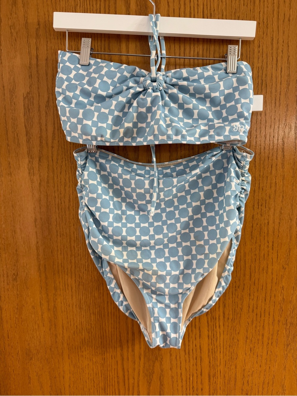 Albion Fit Echo Dot blue swim top and bottom size medium new